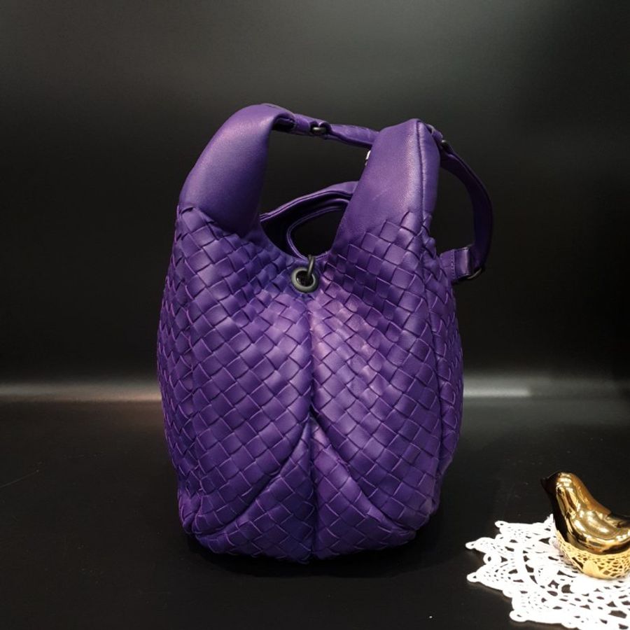 Bottega Veneta BV 紫色 全皮經典編織 小款 肩背包/托特包/手提包-7