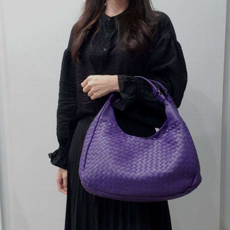 Bottega Veneta BV 紫色 全皮經典編織 小款 肩背包/托特包/手提包-13