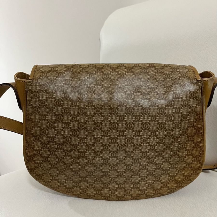 Celine Vintage 奶油老花馬鞍包-3