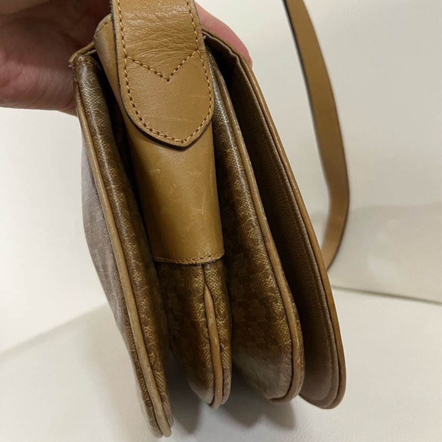 Celine Vintage 奶油老花馬鞍包-4