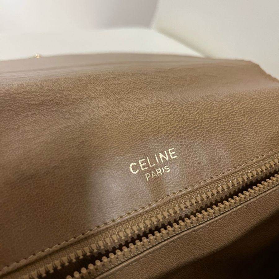 Celine Vintage 奶油老花馬鞍包-17
