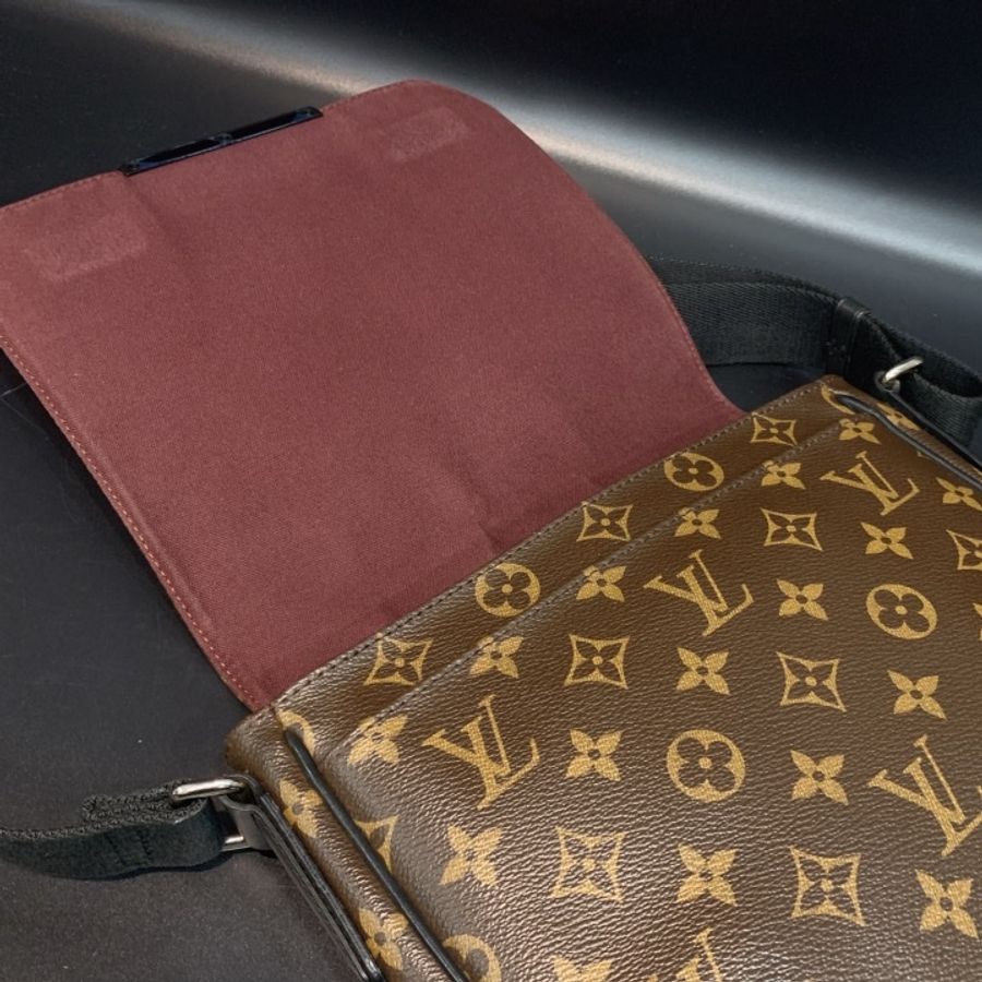 Louis Vuitton LV 老花字紋 掀蓋磁扣式 斜背包/書包-4