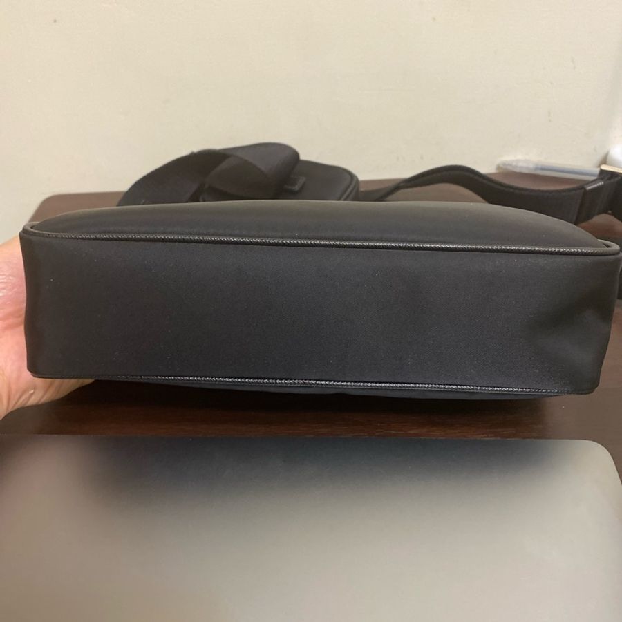 Prada 尼龍側背包 BANDOLIERA IN TESSUTO+PELLE TESSUTO+SAFFIANO NERO TU-8