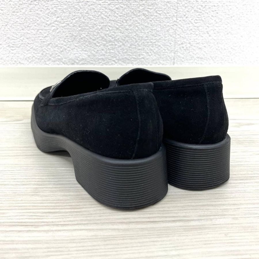 Gucci古馳經典鐵牌LOGO麂皮厚底樂福鞋-3