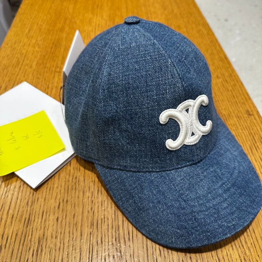 【預購】CELINE 經典品牌LOGO凱旋門刺繡牛仔棒球帽 深藍-0