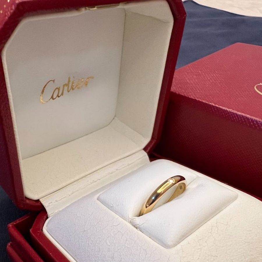 二手9成新Cartier婚戒(戒圍48)經典款1895系列-7