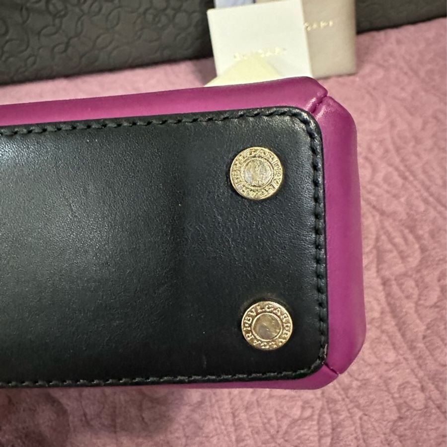 BVLGARI 紫色迷你2用包-6
