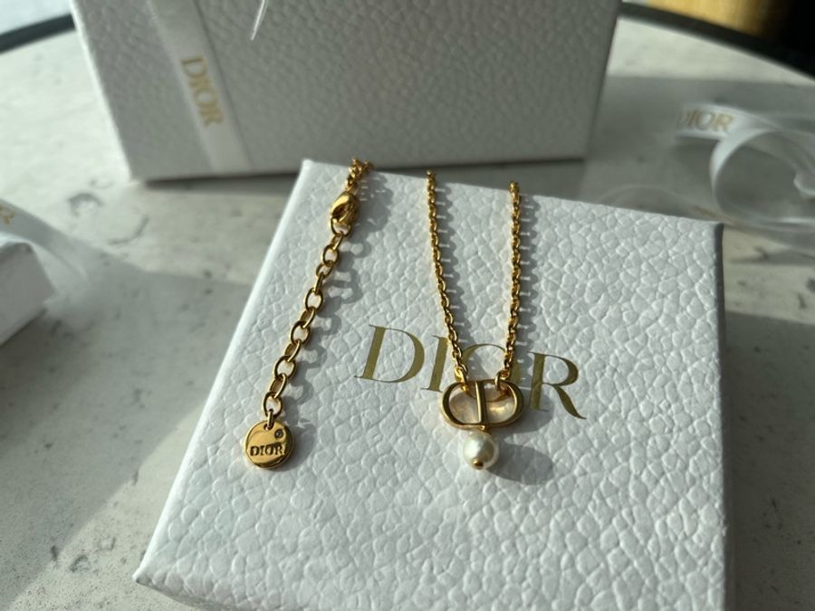Dior 全新 珍珠項鍊 金色CD 專櫃搶手款-1
