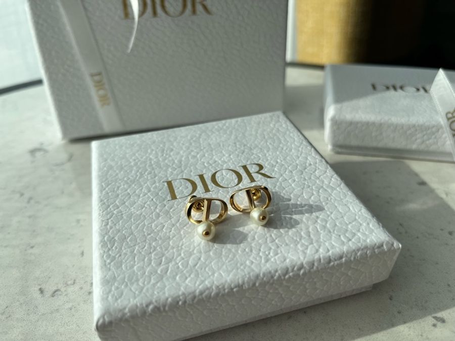 Dior 全新 珍珠項鍊 金色CD 專櫃搶手款-3