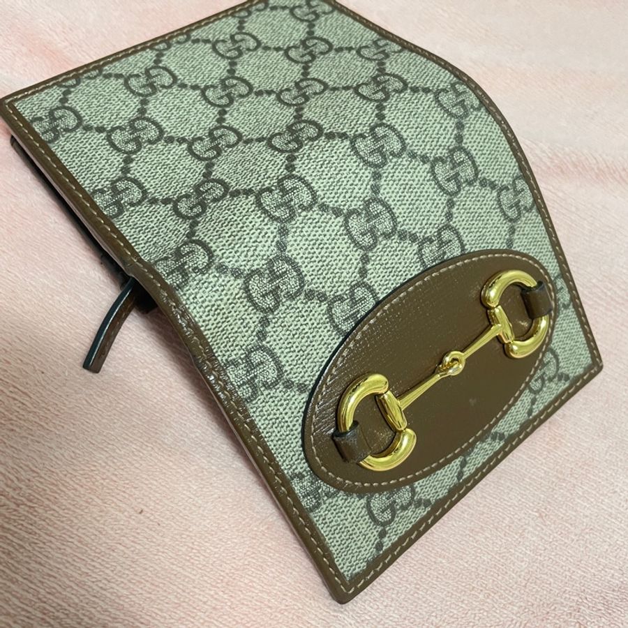 Gucci 限定1955 馬銜扣 女款 小皮夾 短夾-4