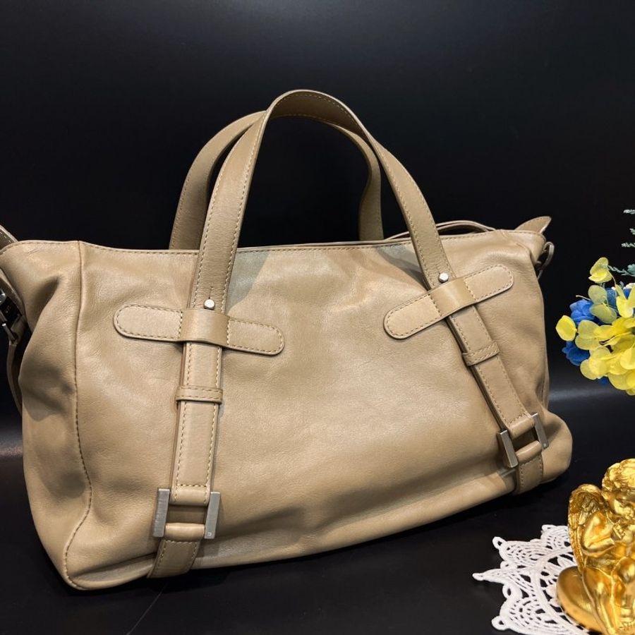 Delvaux 德爾沃 灰色 全皮 兩用包/手提包/肩背包-1
