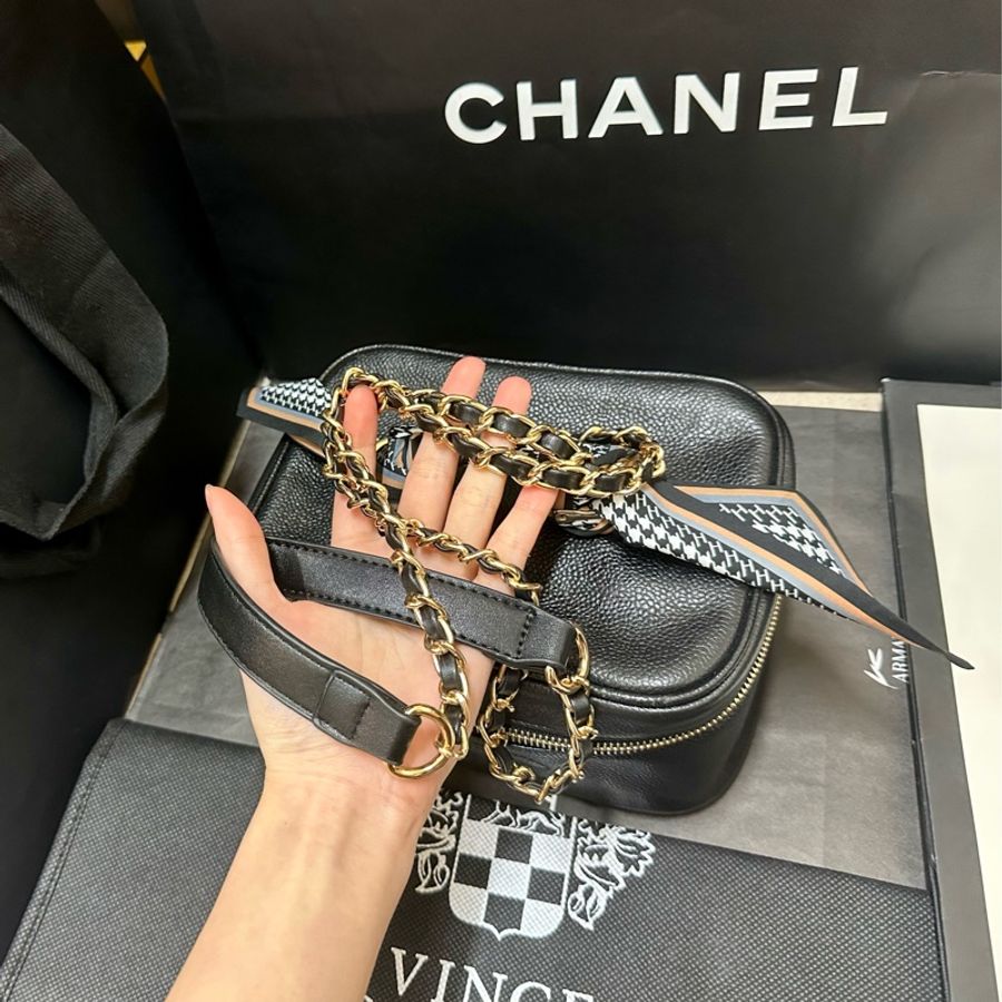 近全新Chanel vintage 香奈兒荔枝皮魚子醬化妝包 化妝箱 98新以上 復古典雅的玩家收藏款-19