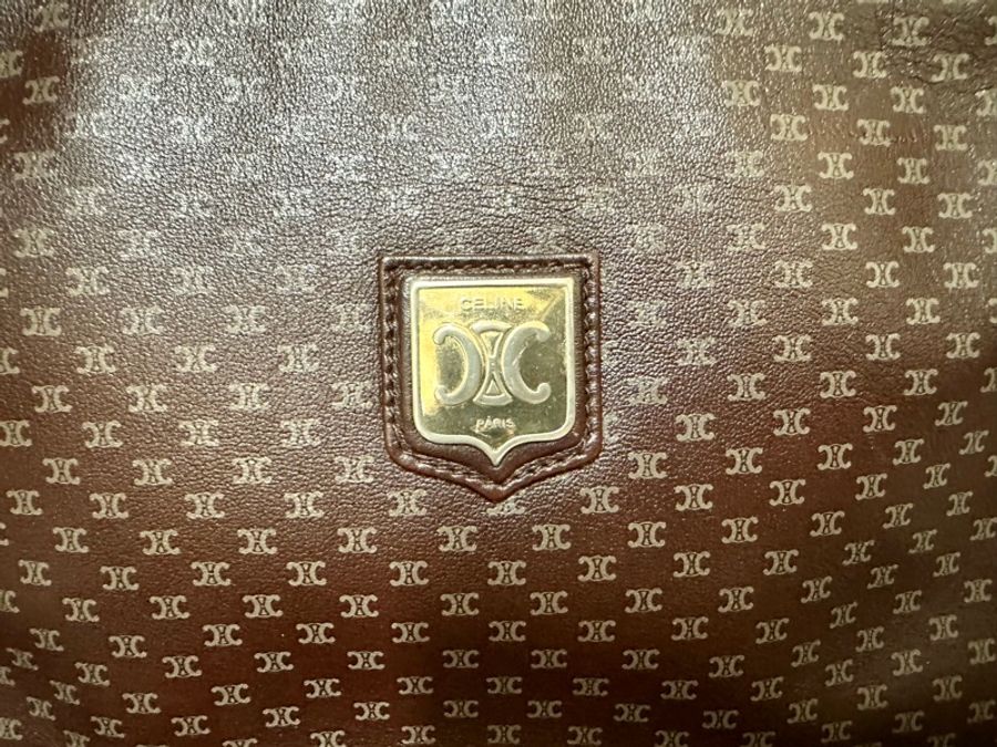Celine vintage 經典黑老花斜背郵差包/公事包 絕版稀有款-5