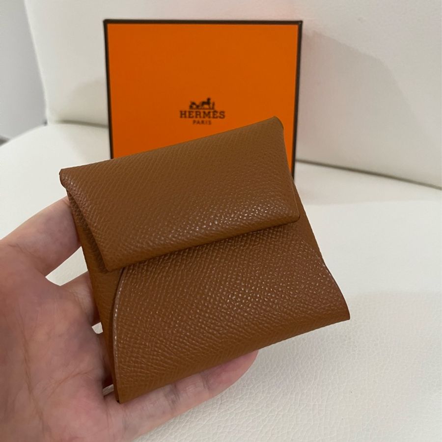 Hermes Bastia 金棕色釦式零錢包-2