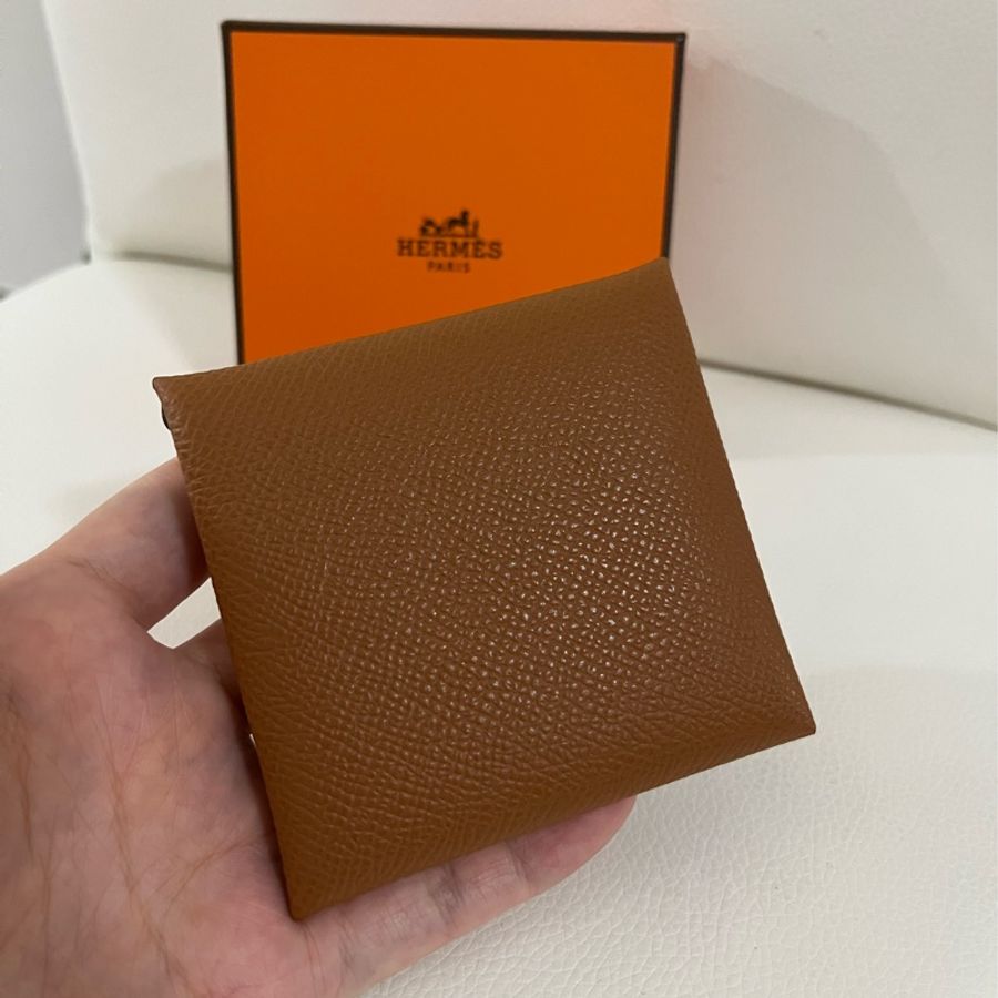 Hermes Bastia 金棕色釦式零錢包-3