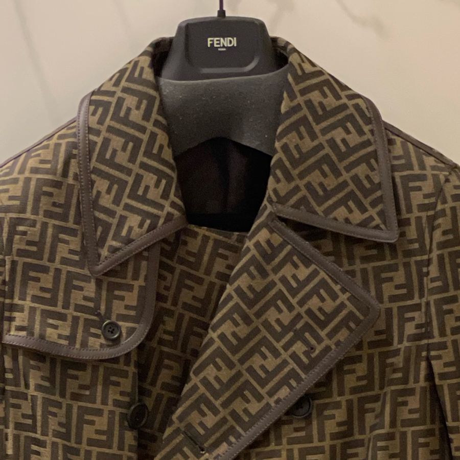 Fendi 拼色布料風衣外套-7