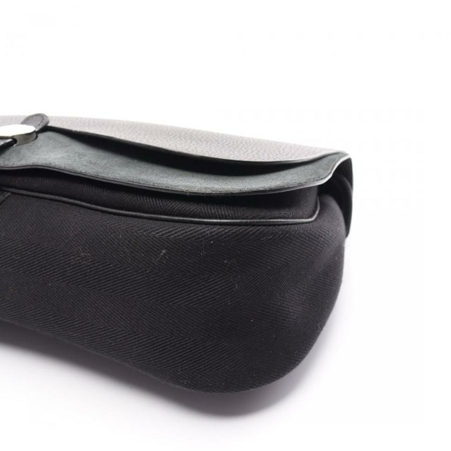 【日本直送】 中古HERMES[A]sac colorado MM  肩包 壓花小母牛皮 Toile officier細棉帆布 棕色 □J刻印-4
