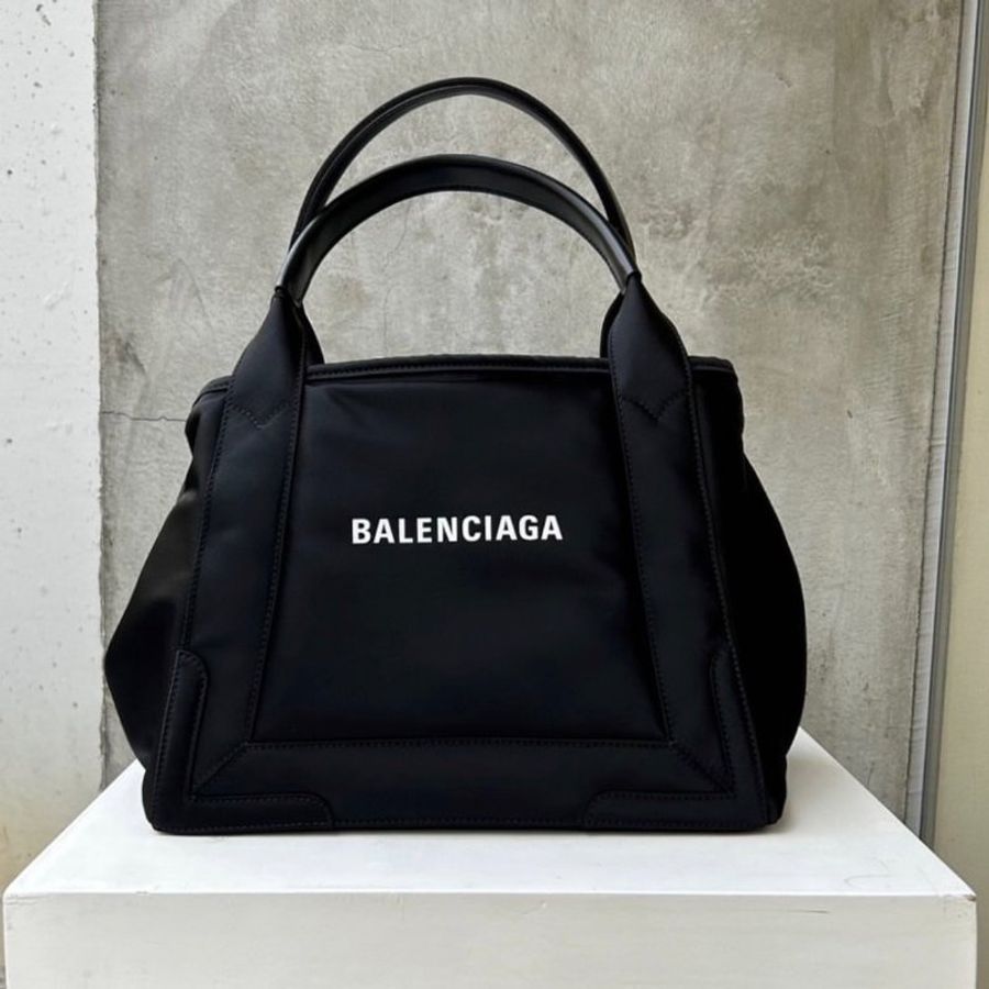 Balenciaga 339933 Navy S 小款帆布手提托特子母包 黑色 《佳節年終特賣》-10