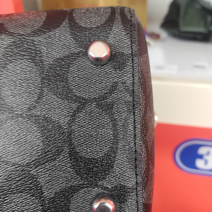 Coach 藍色老花滿版中號波士頓包-15