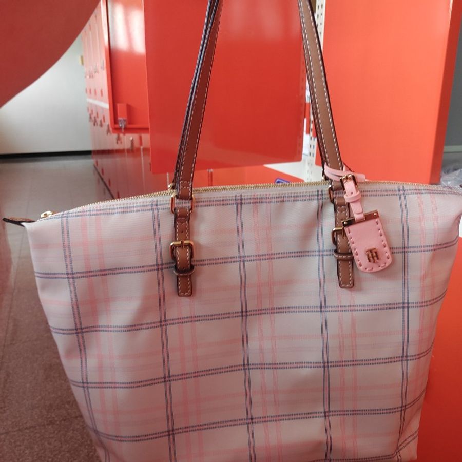 Tommy Hilfiger 粉色大款托特包-0