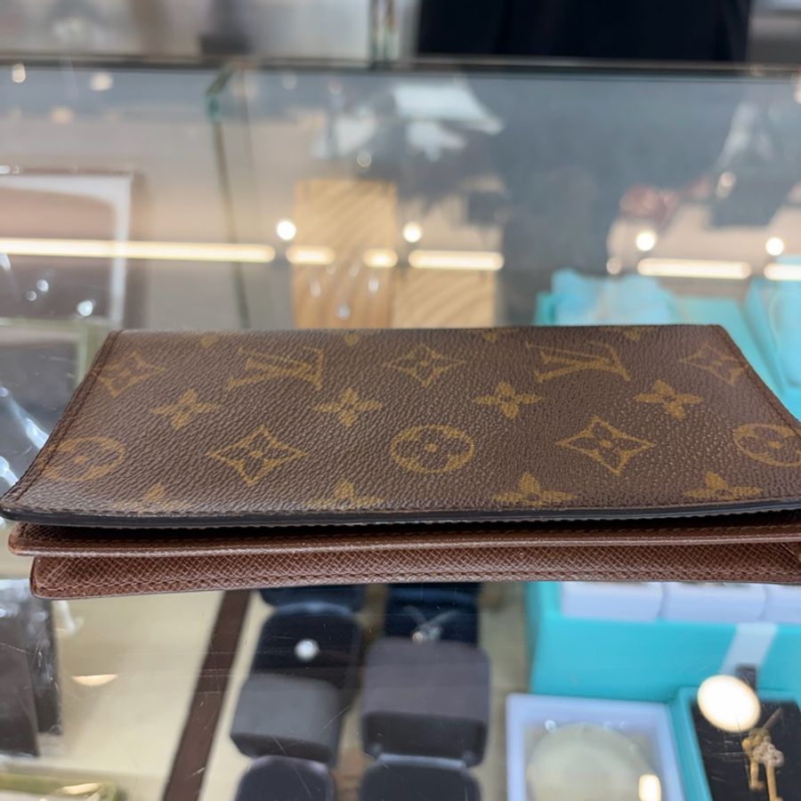 Louis Vuitton M60825原花焦糖內裡對開6卡長夾-17
