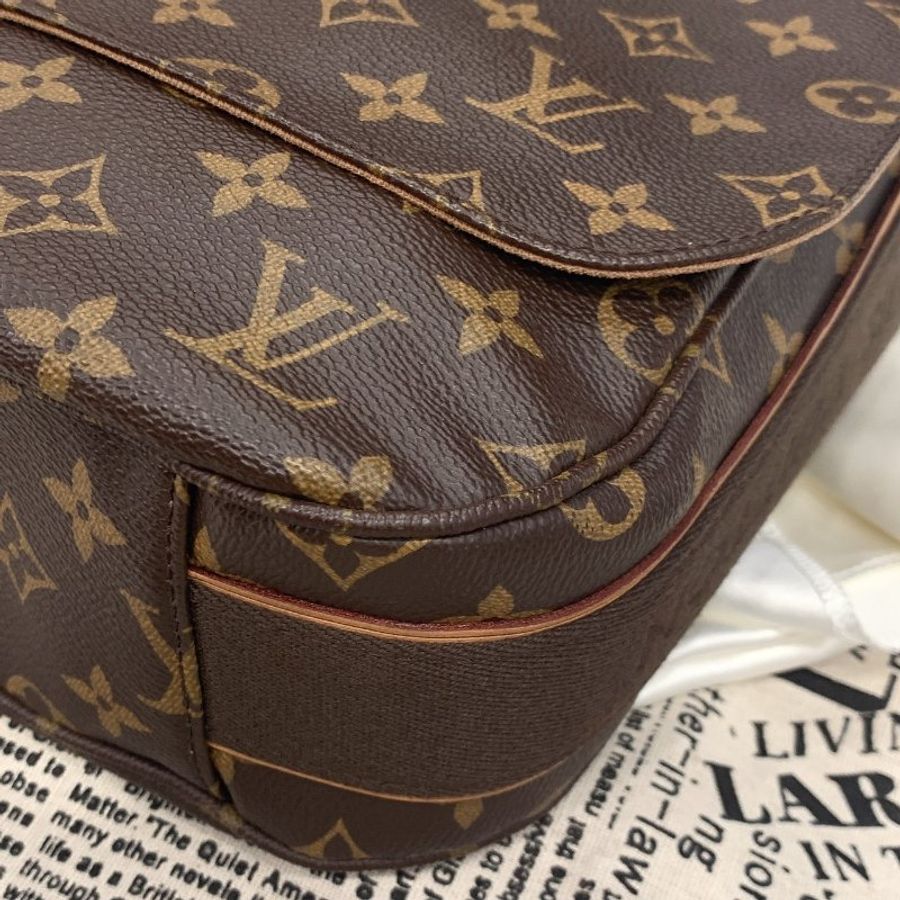 Louis Vuitton LV 字紋 小鐵牌 掀蓋 斜背包/肩背包-3