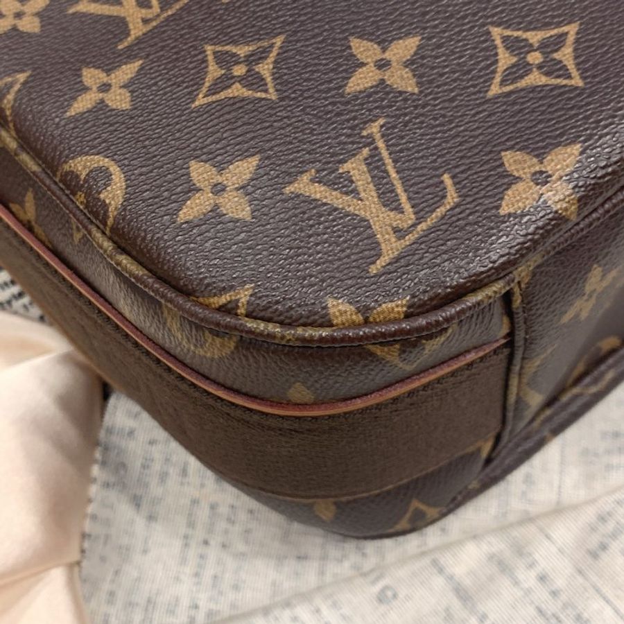 Louis Vuitton LV 字紋 小鐵牌 掀蓋 斜背包/肩背包-4