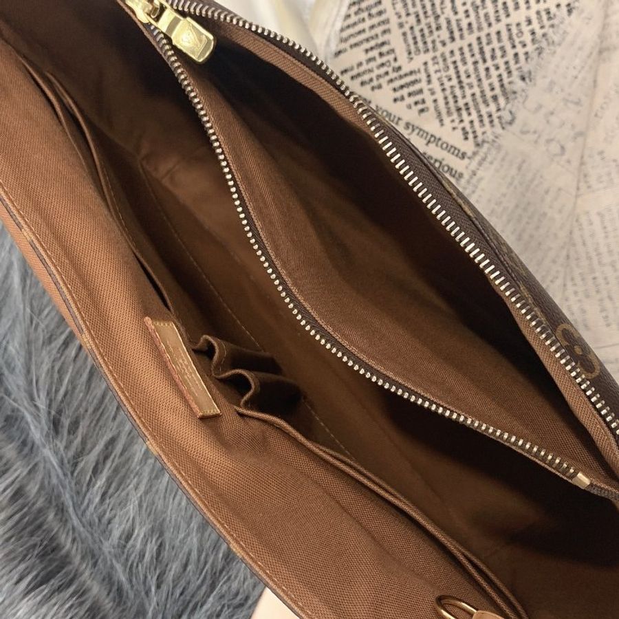 Louis Vuitton LV 字紋 小鐵牌 掀蓋 斜背包/肩背包-10