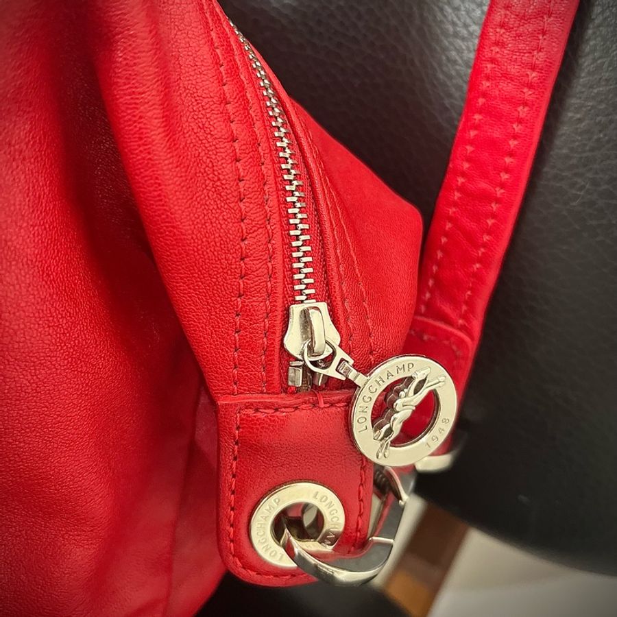 longchamp  LE PLIAGE 紅色皮革手提包S-22