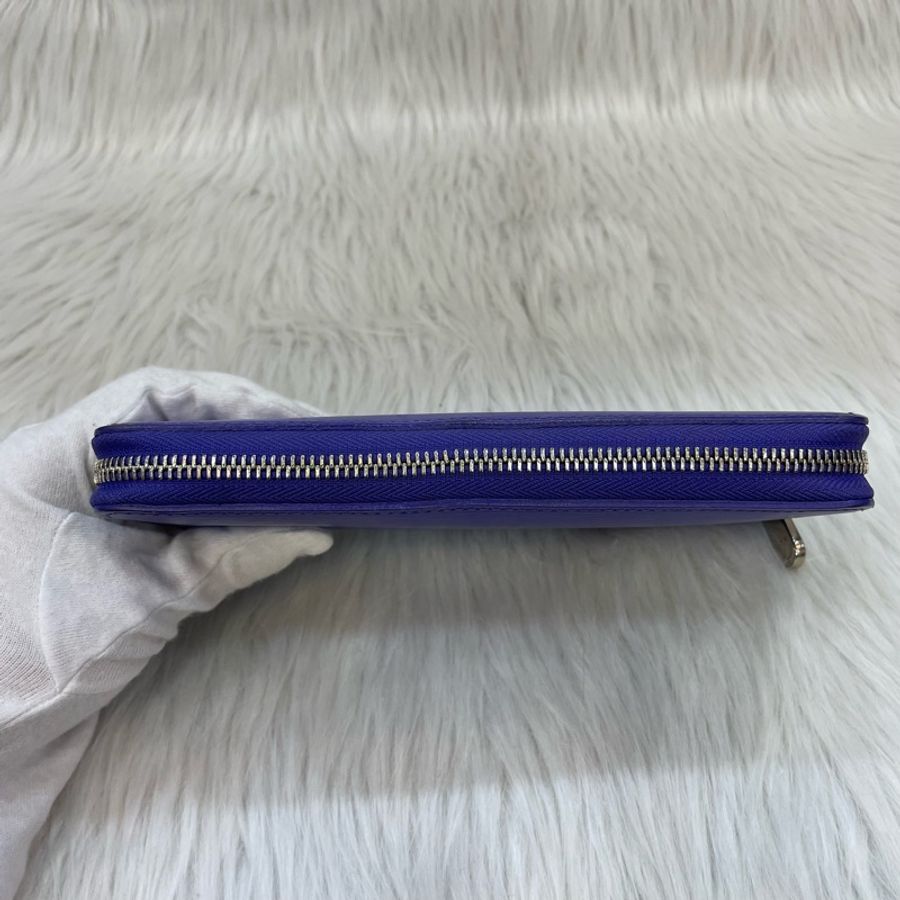 Louis Viitton 藍紫色Epi水波紋銀釦拉鍊長夾-5