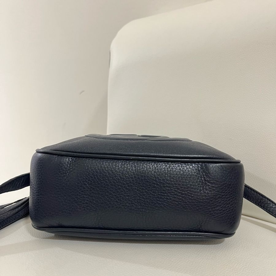 Gucci Soho 藍黑色流蘇相機/斜背包-8
