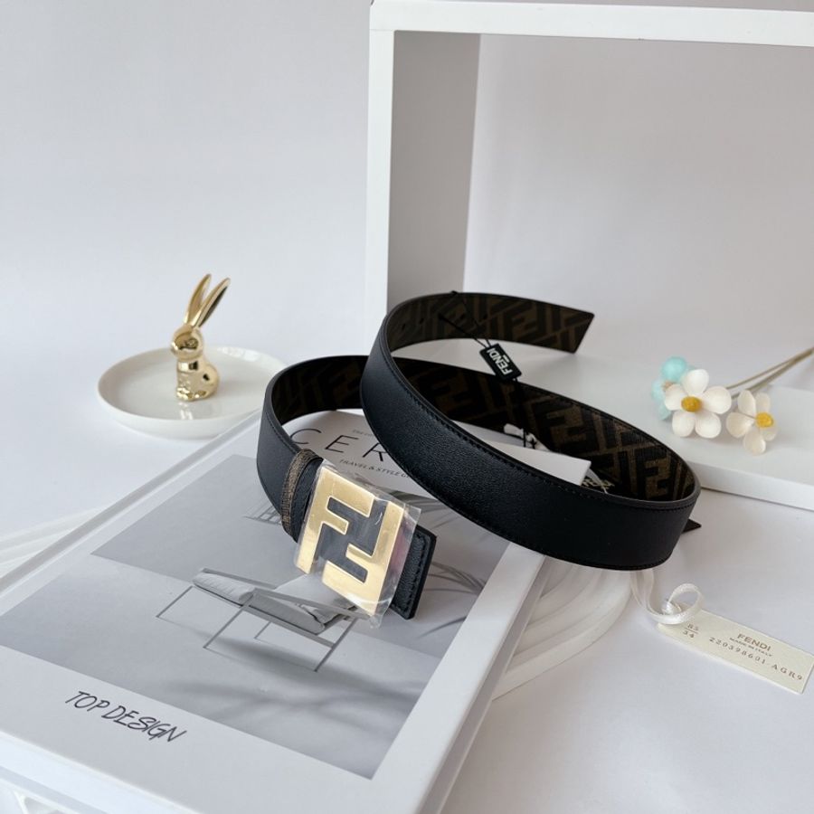 Fendi 品牌logo 雙面用皮帶-0