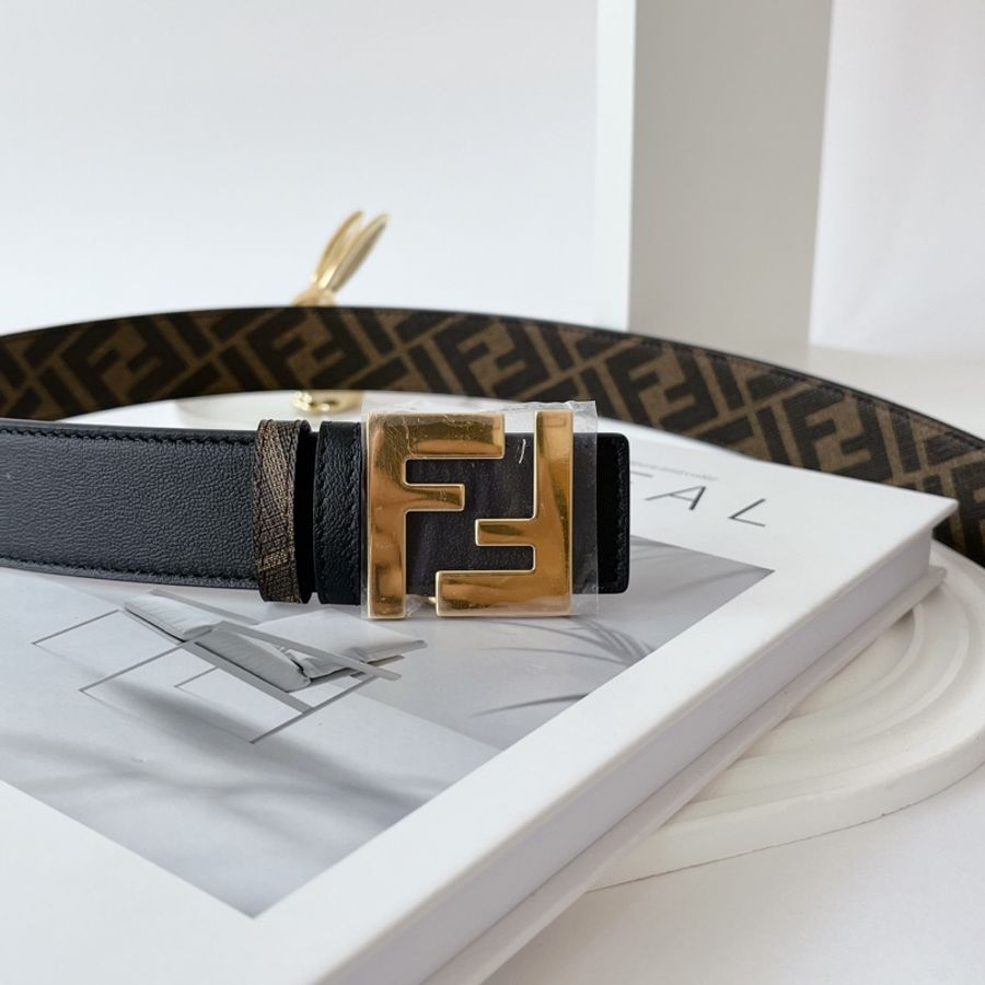 Fendi 品牌logo 雙面用皮帶-3