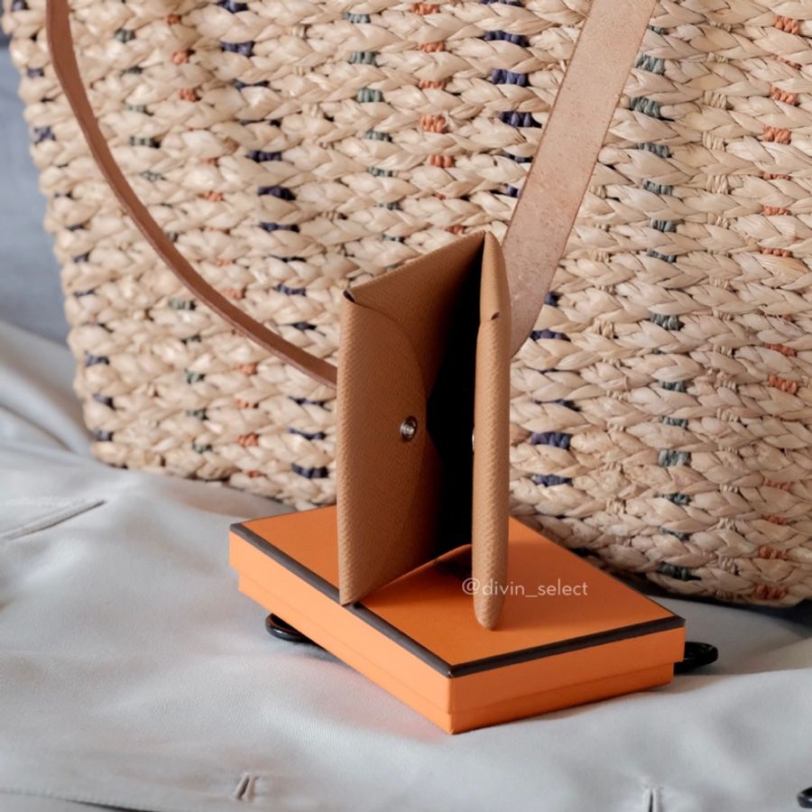 Hermès Calvi Cardholder 金棕色 卡包-4