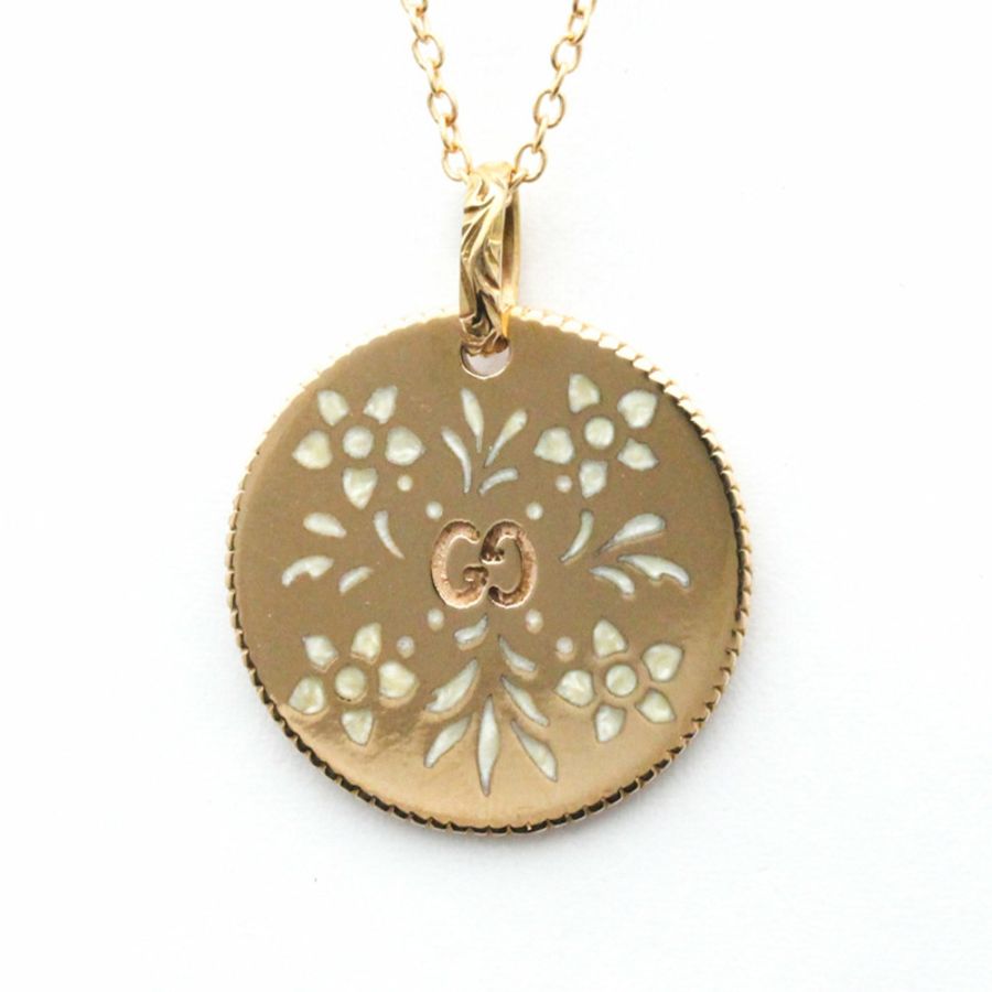 【日本直送】拋光 GUCCI GG Blooms 18K 玫瑰金吊墜項鍊 BF560633-0