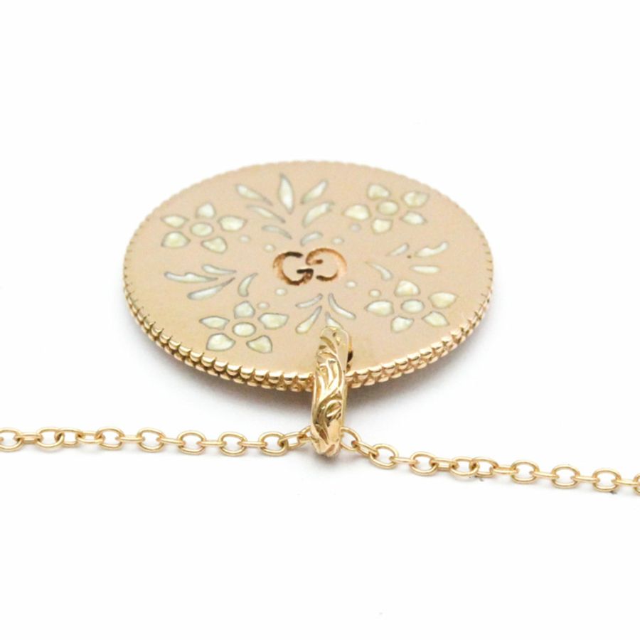 【日本直送】拋光 GUCCI GG Blooms 18K 玫瑰金吊墜項鍊 BF560633-5