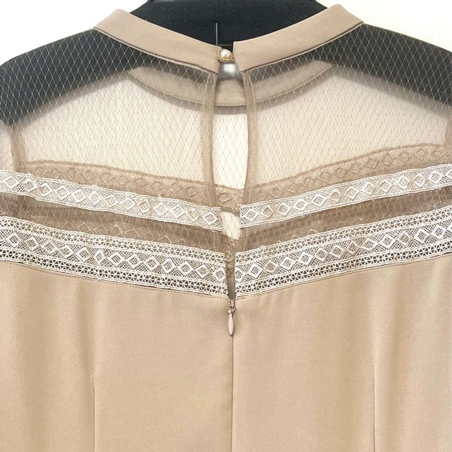 Lily Brown 米色花朵刺繡短洋裝 ［全新］-7