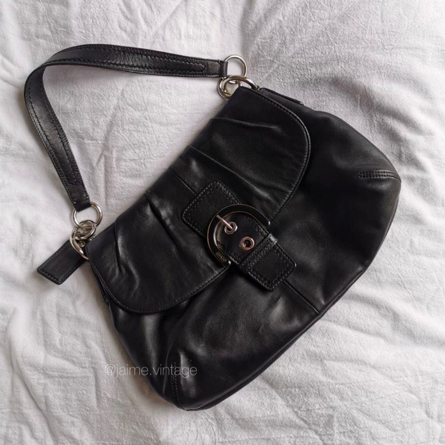 ❌保留中勿下單❌ Coach Vintage Soho Bag 全黑真皮腋下包-1