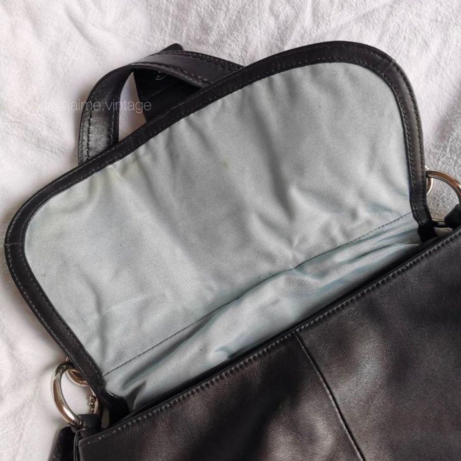 ❌保留中勿下單❌ Coach Vintage Soho Bag 全黑真皮腋下包-3