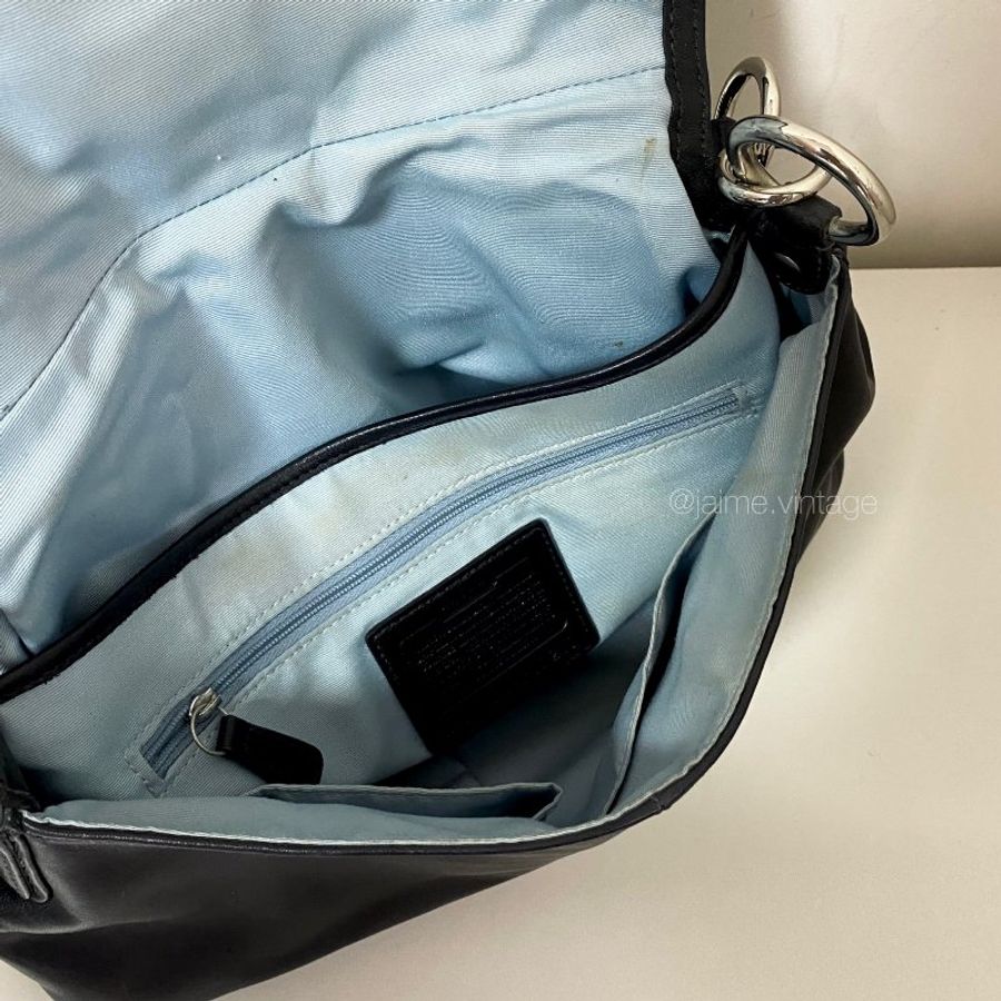 ❌保留中勿下單❌ Coach Vintage Soho Bag 全黑真皮腋下包-4