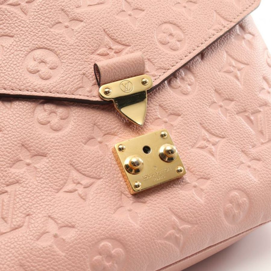 【日本直送】 中古LOUIS VUITTON[B]PochetteMetis MM  老花empreinte壓花浮雕 Rose Poudre玫瑰粉 真皮手提包 淺粉色 兩用款-5