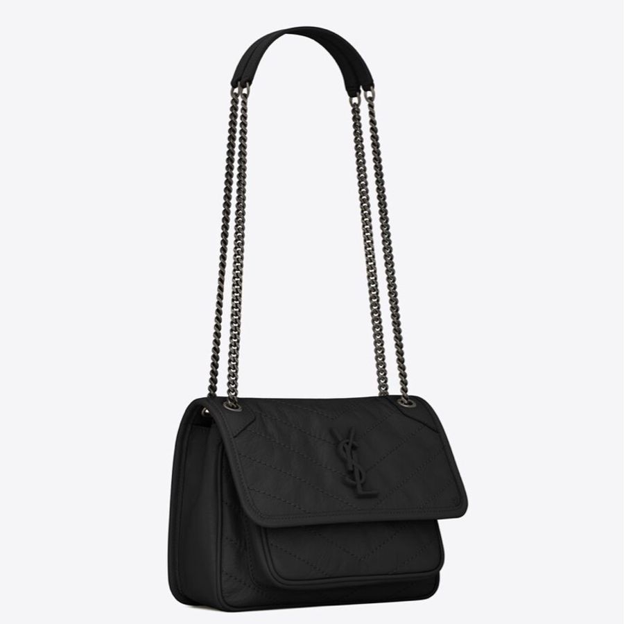 YSL BABY NIKI 小號 (褶皺復古皮革BABY手袋)-4