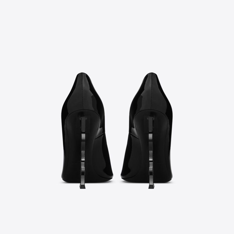 YSL OPYUM黑色鞋跟漆皮高跟鞋-6