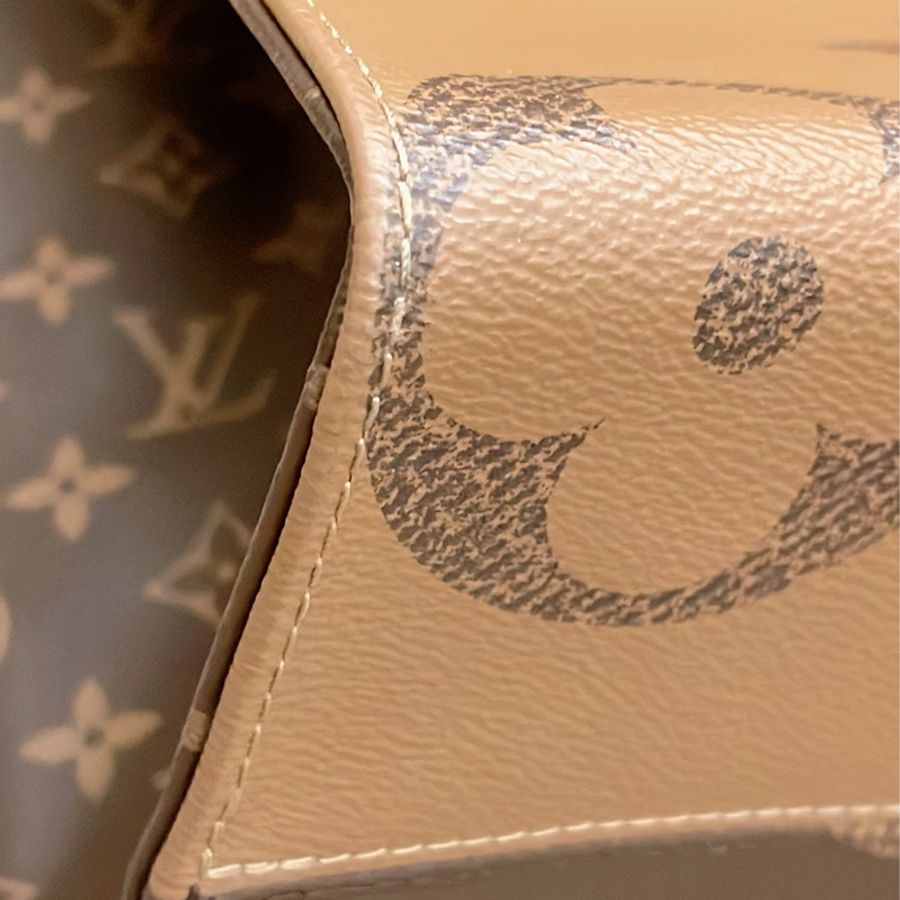 Lv OntheGo MM雙色雙面可手提可肩背購物包 托特包 M45321-12