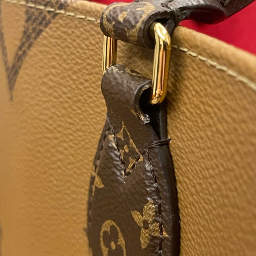 Lv OntheGo MM雙色雙面可手提可肩背購物包 托特包 M45321-22