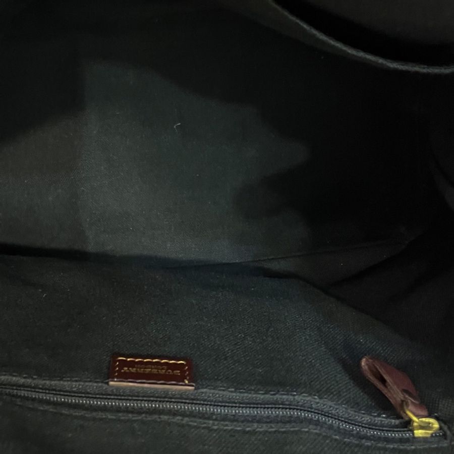 BURBERRY經典騎士格紋拼皮革防水帆布肩背包 托特包-4