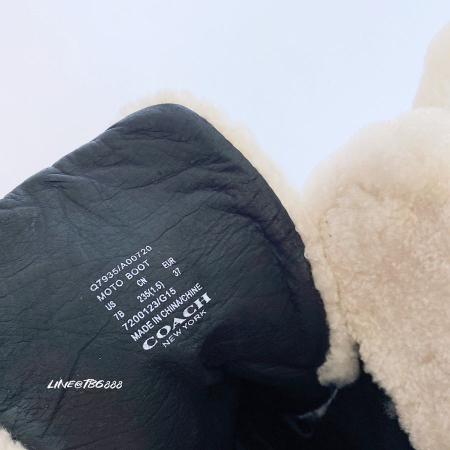 Coach Moto Shearling Boots 軍靴 中筒靴 白毛-10