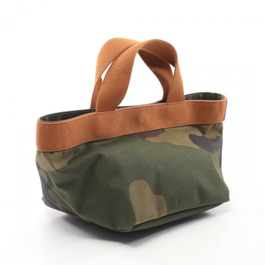 【日本直送】 中古Herve Chapelier[AB]舟型托特包 S 手提包 迷彩 帆布 卡其綠 淺棕色 多彩色-1