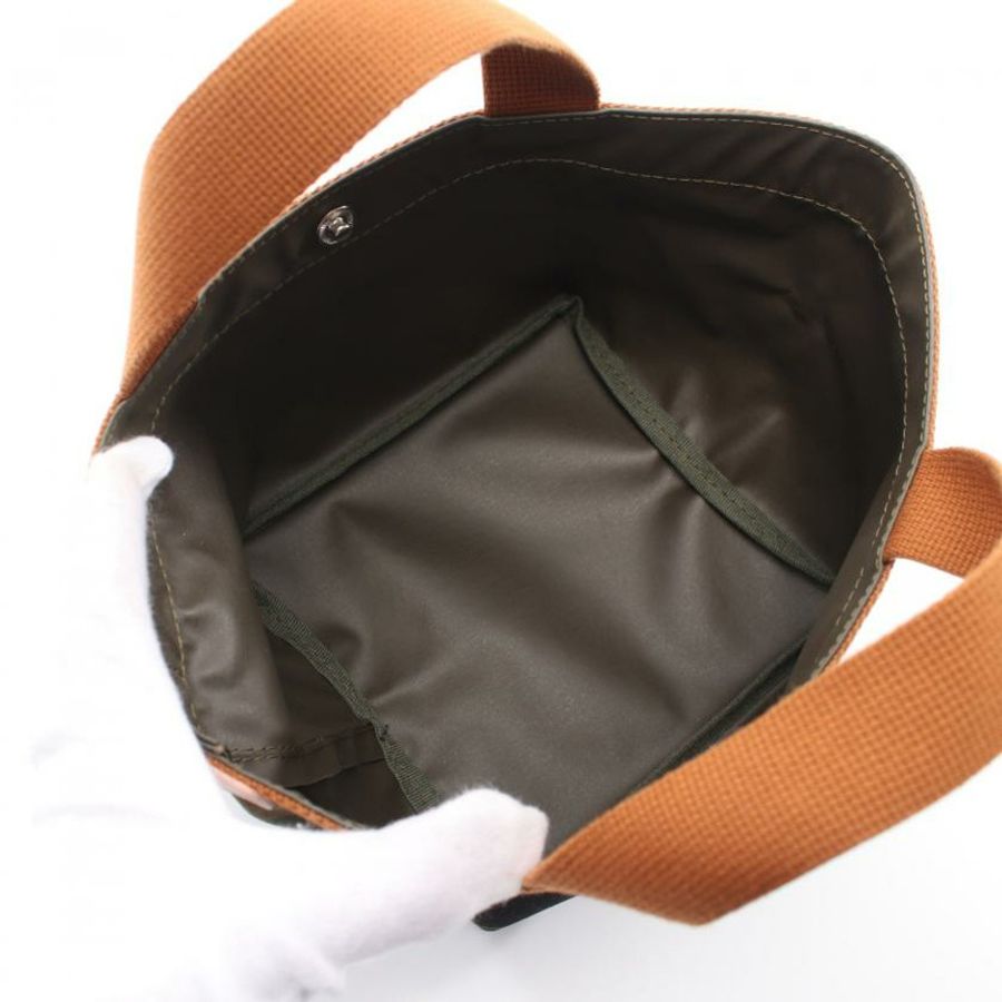【日本直送】 中古Herve Chapelier[AB]舟型托特包 S 手提包 迷彩 帆布 卡其綠 淺棕色 多彩色-2