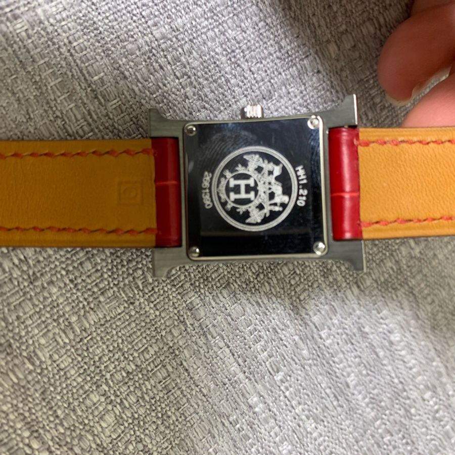 HERMES HH1.210 石英手錶 Nantucket短吻鱷魚皮革帶-6